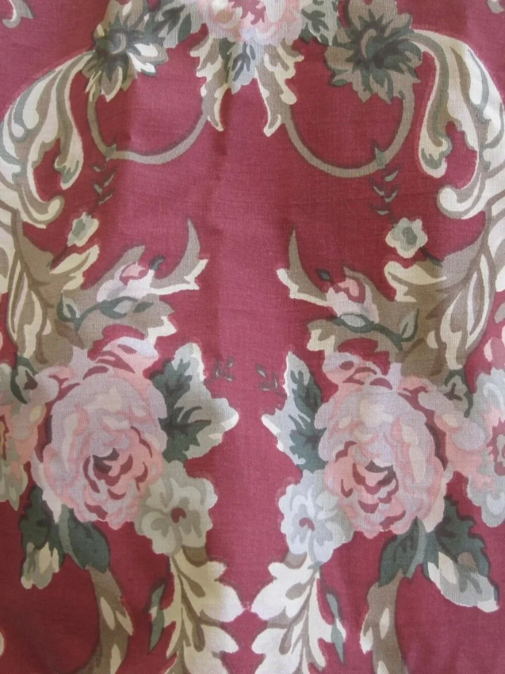 Vintage 90s Ralph Lauren Danielle Marseilles 2 Standard Size Shams Ruffled Red F